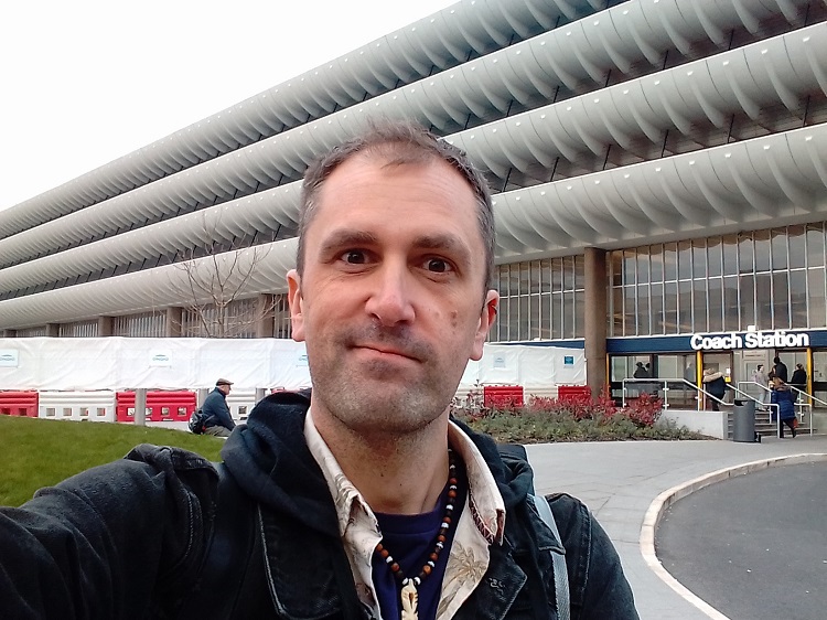 Nathan Head visiting the filming location at Preston Bus Station - March 30th 2019